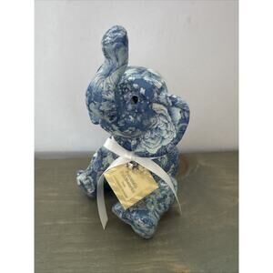 Porcelain Patchworks from JoanBaker Designs-VtG Holland Blue Floral Elephant NWT